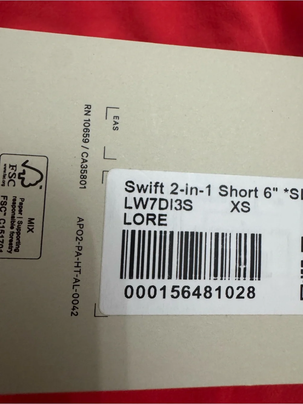 Lululemon Swift 2-in-1 High-Rise Shorts 6” Love Red XS NWT tag $128